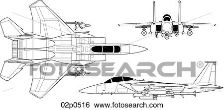 Clip Art of f-15e strike eagle 3v 02p0516 - Search Clipart ...