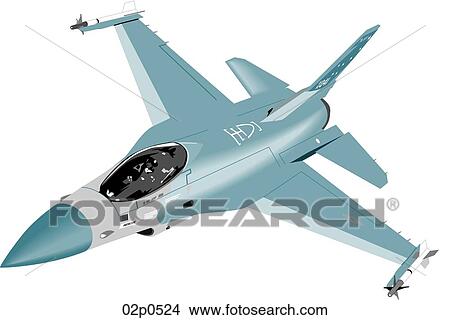Clipart - f-16 head-on view. Fotosearch