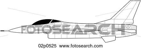 f-16 side View Large Clip Art Graphic Clipart - f-16 side. Fotosearch