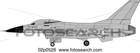 Clip Art - f-16 side detail. Fotosearch