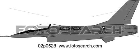 Clip Art - f-16 side marked. Fotosearch