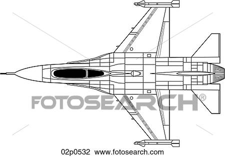 f-16 top View Large Clip Art Graphic Clipart - f-16 top. Fotosearch