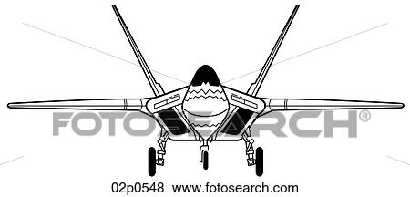 Clip Art - f-22 front view. Fotosearch
