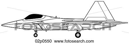 Clipart - f-22 side view. Fotosearch