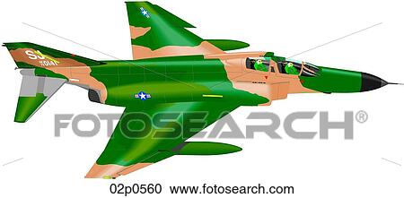 Clipart - f-4e phantom ii (camo). Fotosearch