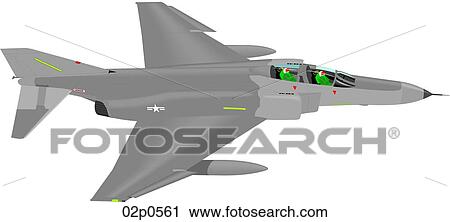 Clipart - f-4e phantom ii (gray). Fotosearch