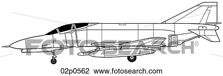 Clipart - f-4e side view. Fotosearch