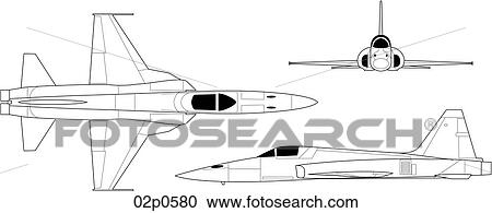 Clipart - f-5e tiger ii 3v. Fotosearch