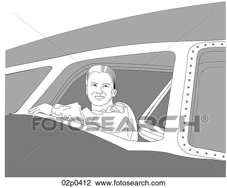 female aviator View Large Clip Art Graphic Clipart - female aviator. Fotosearch