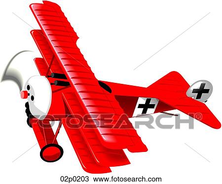 Clipart - fokker tri-plane. Fotosearch
