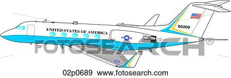 Clip Art - gulfstream iii c-20a. Fotosearch