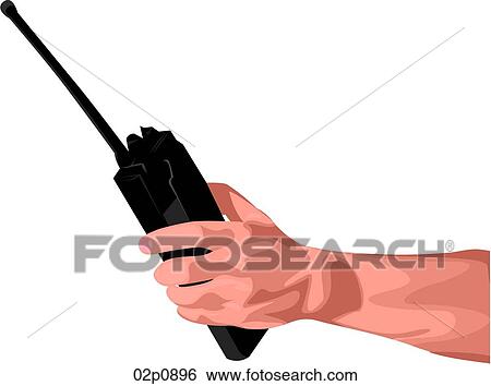 Clip Art - hand with radio. Fotosearch
