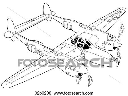 Clip Art - lockheed p-38. Fotosearch
