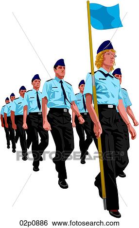 Clip Art - marching cadets. Fotosearch