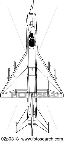 Clip Art - mig-21 top view. Fotosearch