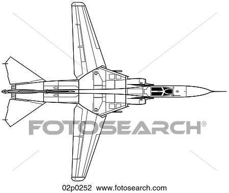 Clipart - mig-23 top wings extended. Fotosearch