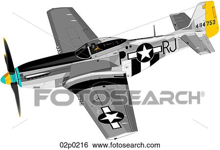 Clip Art - p-51d mustang flying. Fotosearch