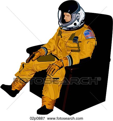 Clip Art - pilot in spacesuit. Fotosearch