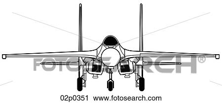 su-27 front view View Large Clip Art Graphic Clipart - su-27 front view. Fotosearch