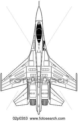 Clipart - su-27 top view. Fotosearch