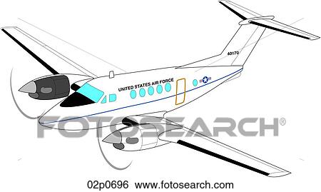 Clip Art - super king air c-12f. Fotosearch