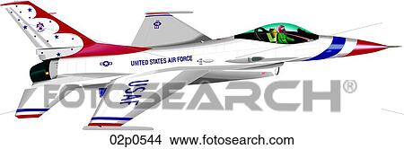 thunderbird f-16 View Large Clip Art Graphic Clipart - thunderbird f-16. Fotosearch