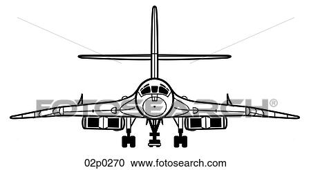 Clipart - tu-160 front view. Fotosearch