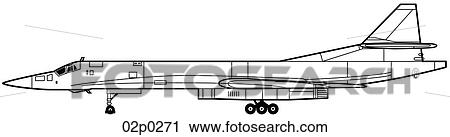 Clipart - tu-160 side view. Fotosearch