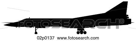 Clip Art - tu-22 side icon. Fotosearch