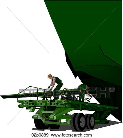 Clip Art - unloading c-17. Fotosearch
