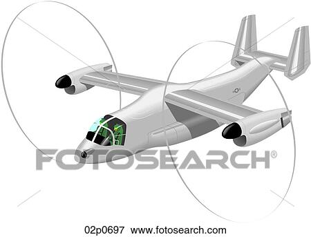 Clip Art - v-22 osprey persp. Fotosearch