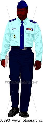 Clipart - walking officer. Fotosearch