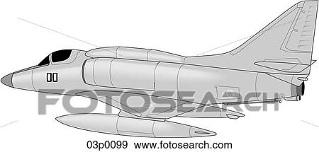 Clip Art - a-4 skyhawk. Fotosearch
