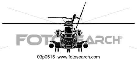 Clipart - ch-53e front reversed. Fotosearch