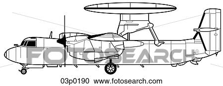 e-2c hawkeye side View Large Clip Art Graphic Clipart - e-2c hawkeye side. Fotosearch