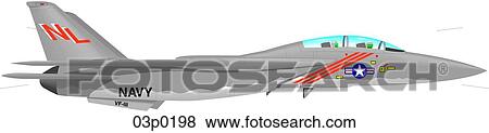 Clip Art - f-14 side. Fotosearch