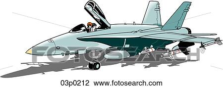 Clipart - f_a-18 on ground 2. Fotosearch