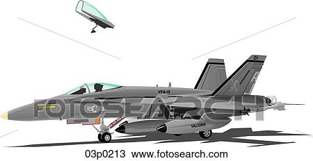 Clipart - f_a-18 on ground. Fotosearch