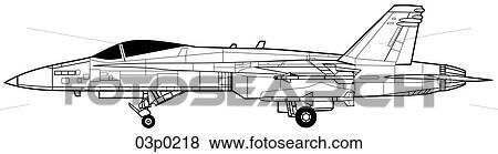 Clip Art - f_a-18e side. Fotosearch