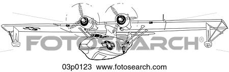 Clipart - pby catalina. Fotosearch