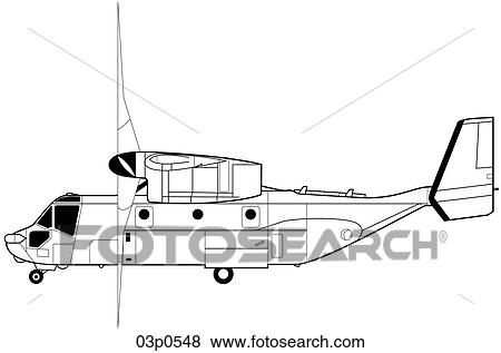 Clip Art - v-22 osprey side. Fotosearch