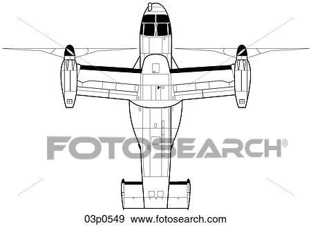 Clip Art - v-22 osprey top. Fotosearch