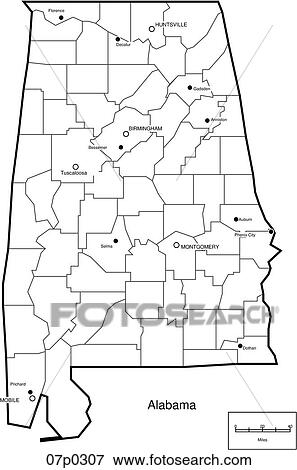 Clip Art of alabama county map 07p0307 - Search Clipart, Illustration ...