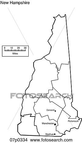 Clipart of new hampshire county map 07p0334 - Search Clip Art ...