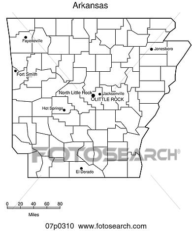 Clipart - arkansas county map. Fotosearch