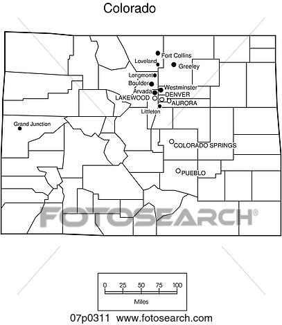 Clipart - colorado county map. Fotosearch