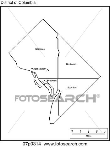Clipart - dist of columbia county map. Fotosearch