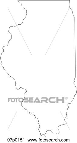 Clipart - illinois map. Fotosearch