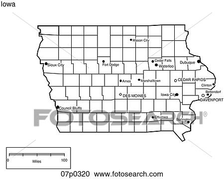 Clipart - iowa county map. Fotosearch