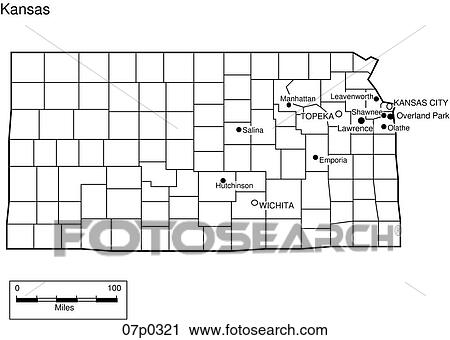 Clipart - kansas county map. Fotosearch